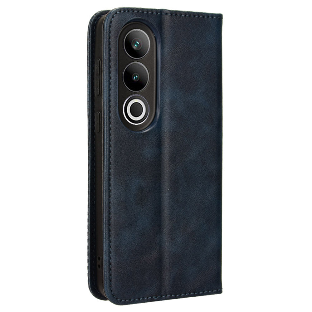 For OnePlus Nord CE4 5G Wallet Case Magnetic Closing Retro Leather Phone Cover - Blue