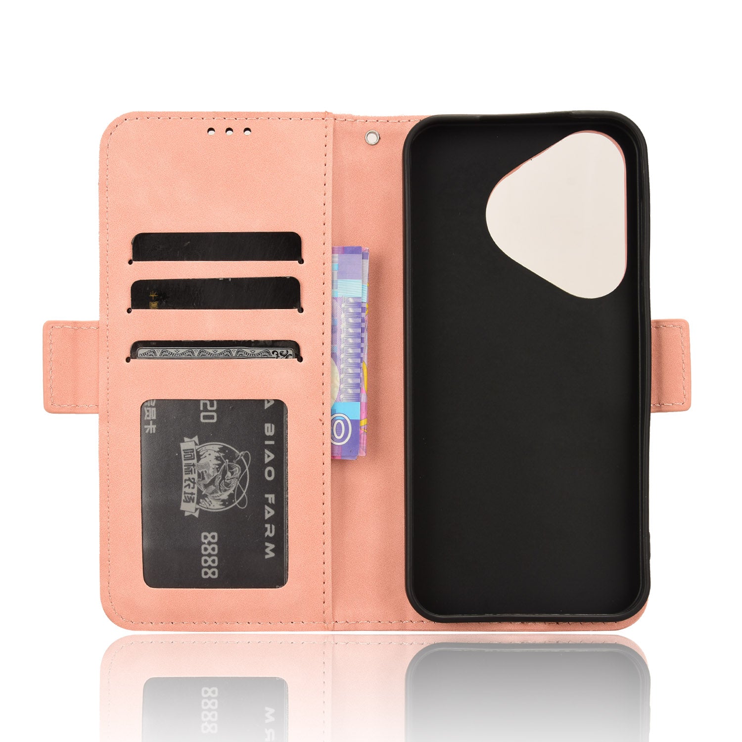 For Huawei Pura 70 Leather Case Multiple Card Slots Mobile Phone Cover Wholesale - Pink