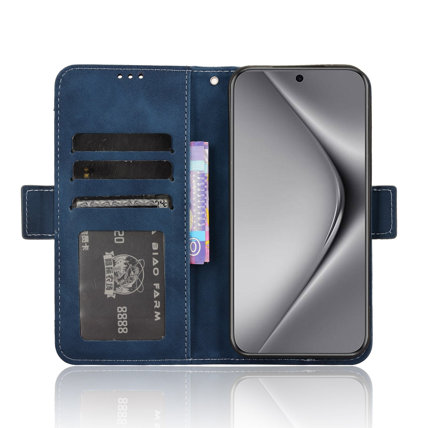 For Huawei Pura 70 Leather Case Multiple Card Slots Mobile Phone Cover Wholesale - Blue