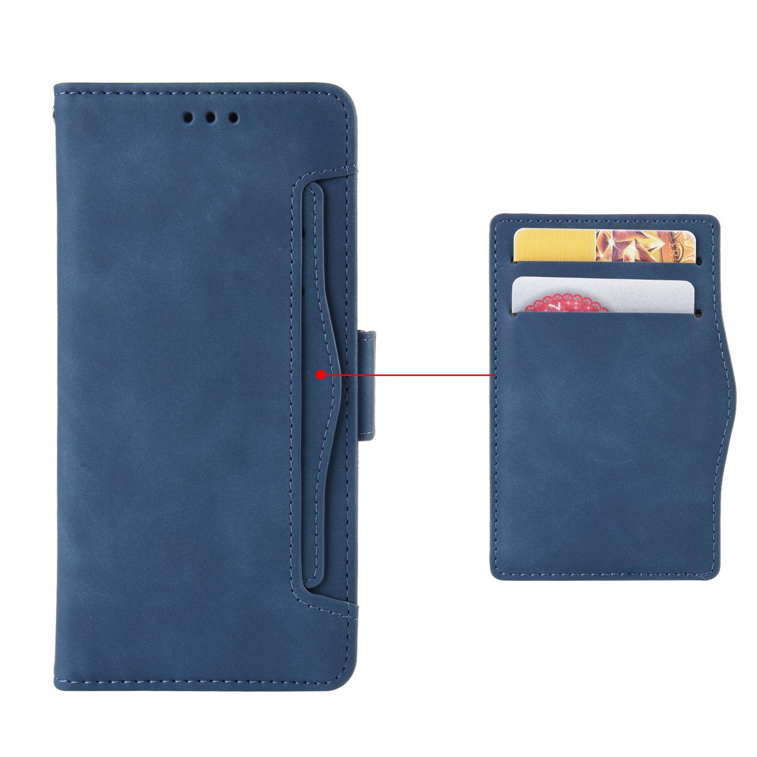 For Huawei Pura 70 Leather Case Multiple Card Slots Mobile Phone Cover Wholesale - Blue
