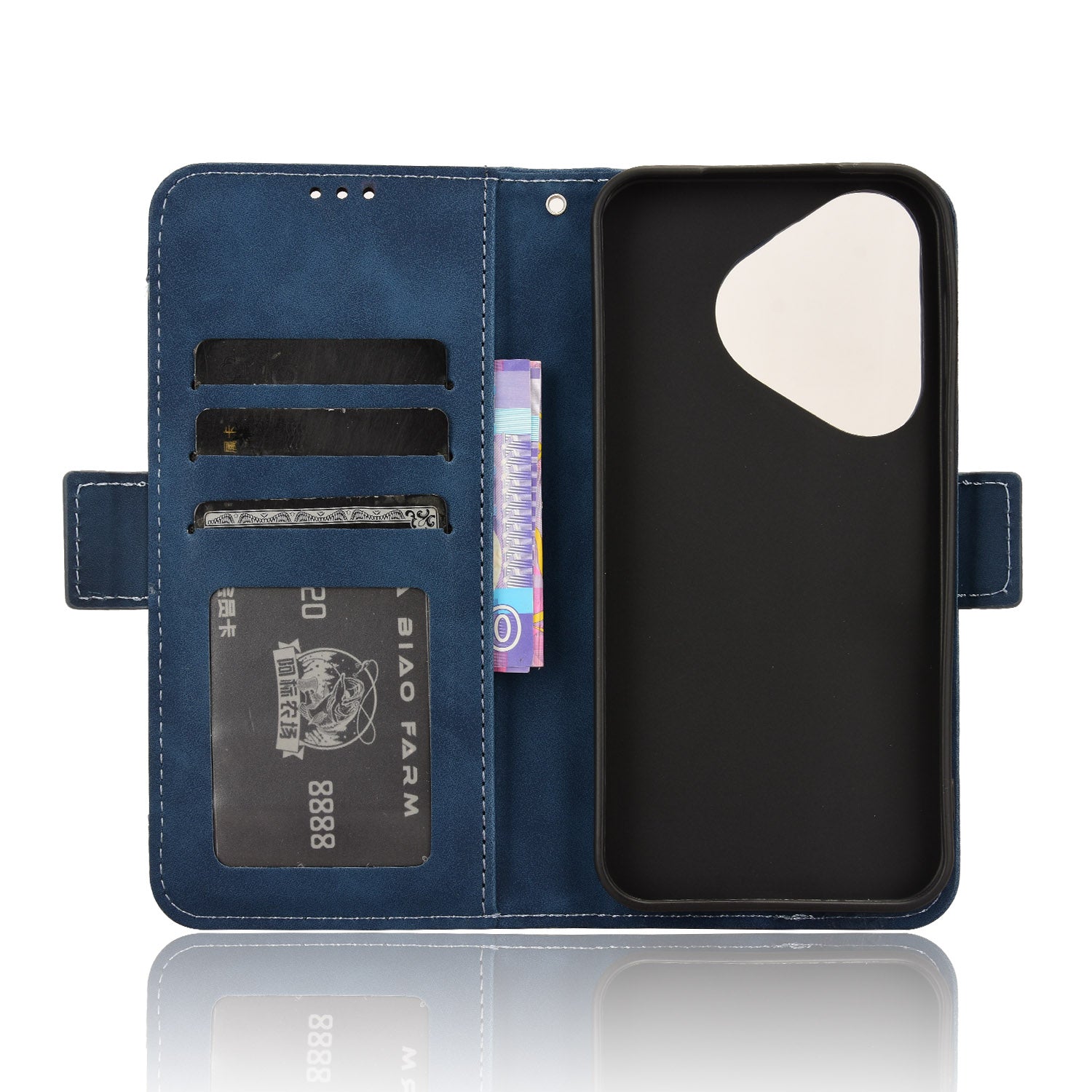 For Huawei Pura 70 Leather Case Multiple Card Slots Mobile Phone Cover Wholesale - Blue