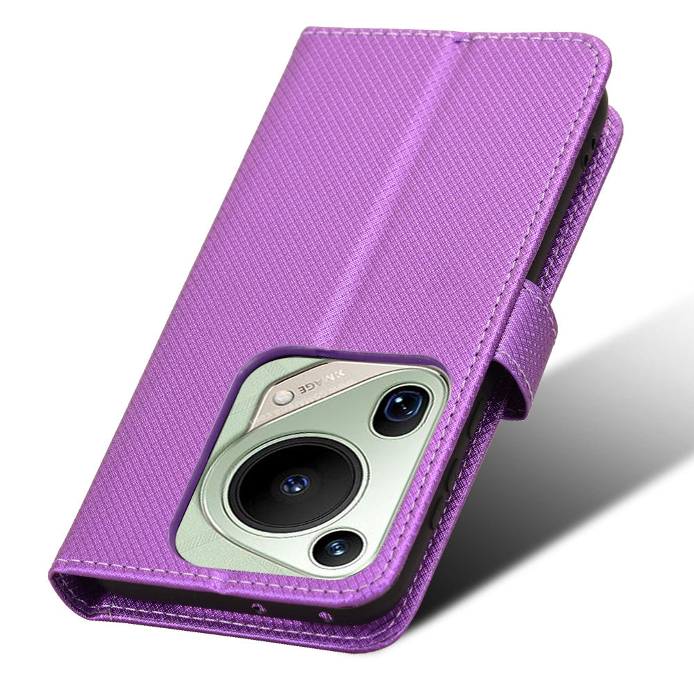 For Huawei Pura 70 Pro / 70 Pro+ / 70 Ultra Case Diamond Texture Phone Leather Cover - Purple