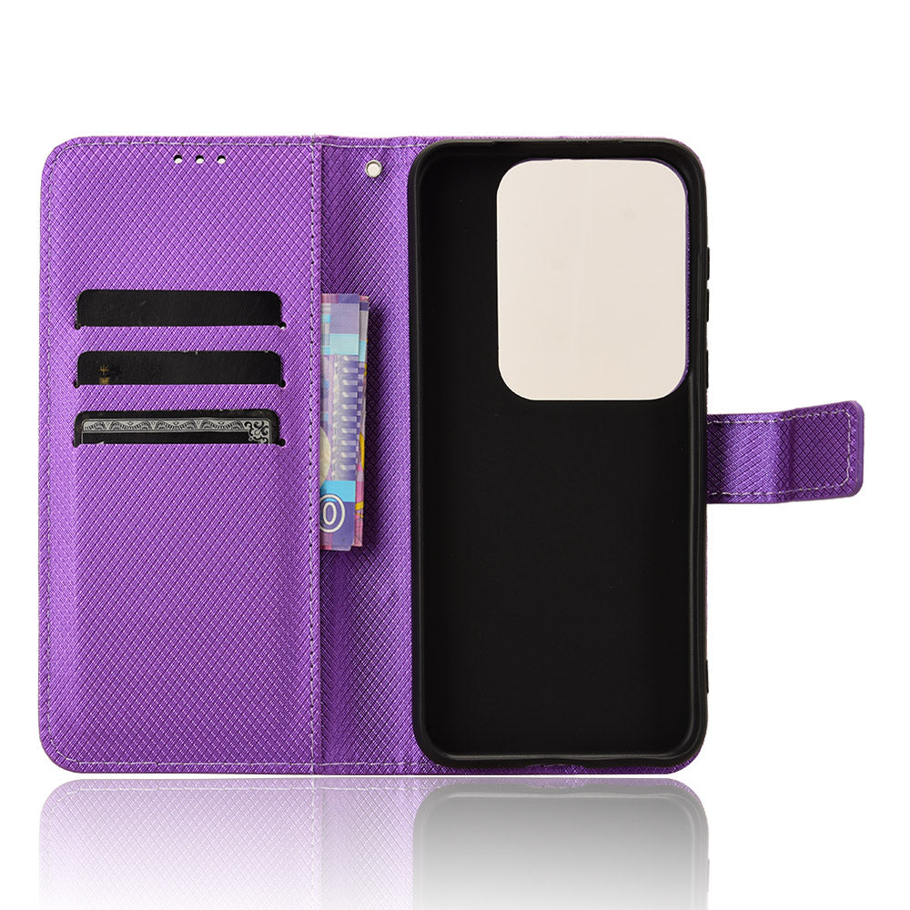 For Huawei Pura 70 Pro / 70 Pro+ / 70 Ultra Case Diamond Texture Phone Leather Cover - Purple