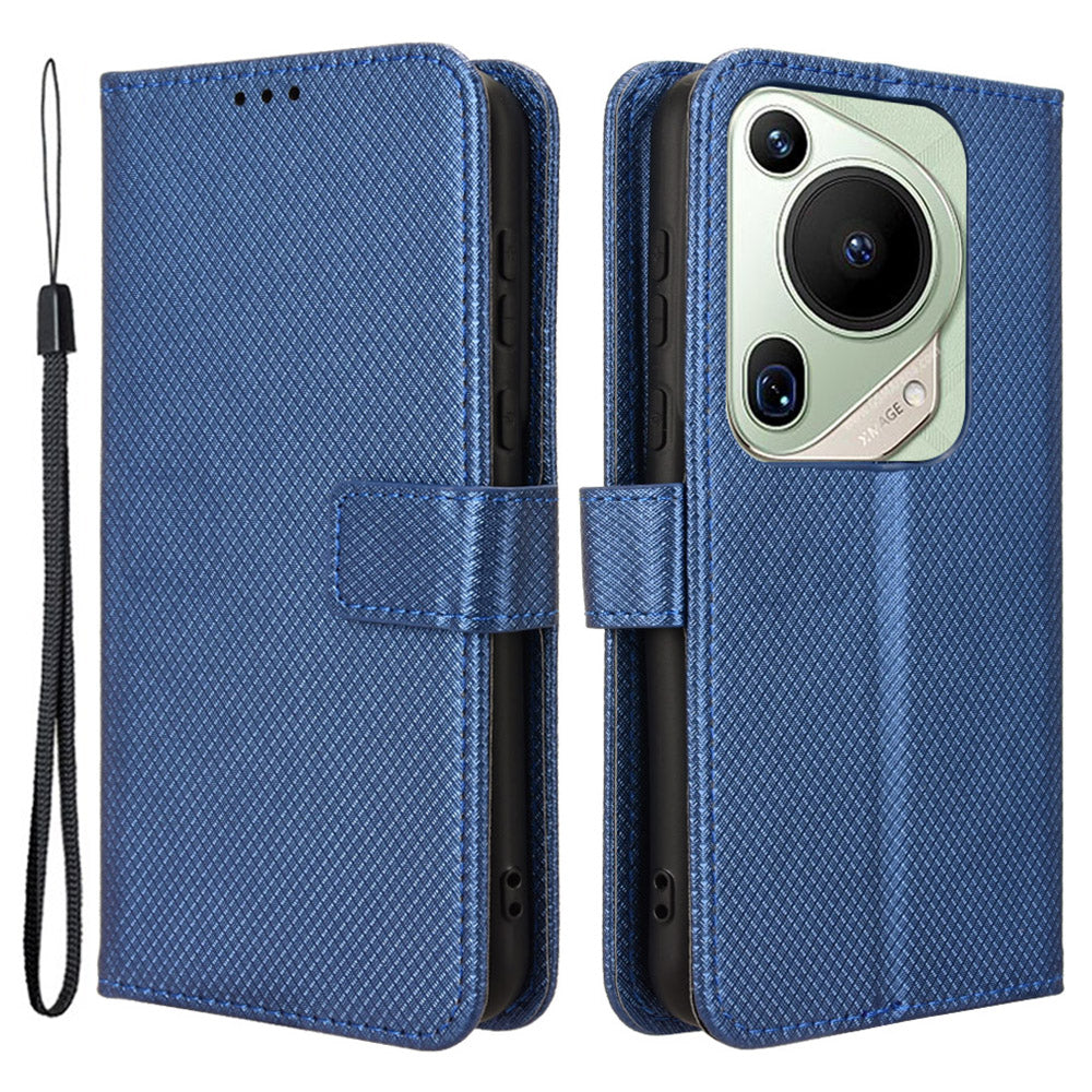 For Huawei Pura 70 Pro / 70 Pro+ / 70 Ultra Case Diamond Texture Phone Leather Cover - Blue