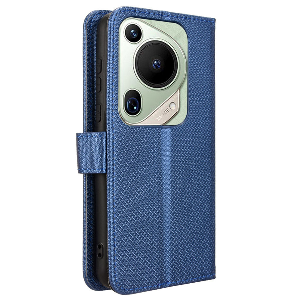 For Huawei Pura 70 Pro / 70 Pro+ / 70 Ultra Case Diamond Texture Phone Leather Cover - Blue