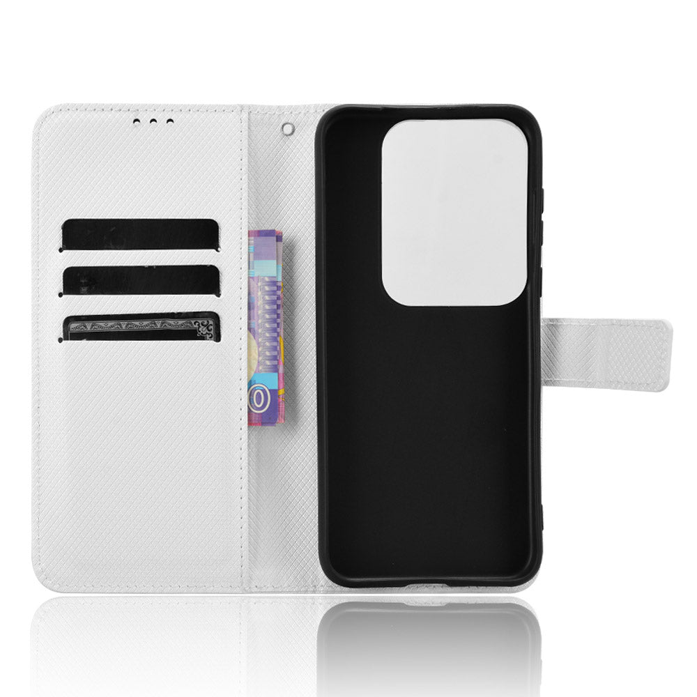 For Huawei Pura 70 Pro / 70 Pro+ / 70 Ultra Case Diamond Texture Phone Leather Cover - White