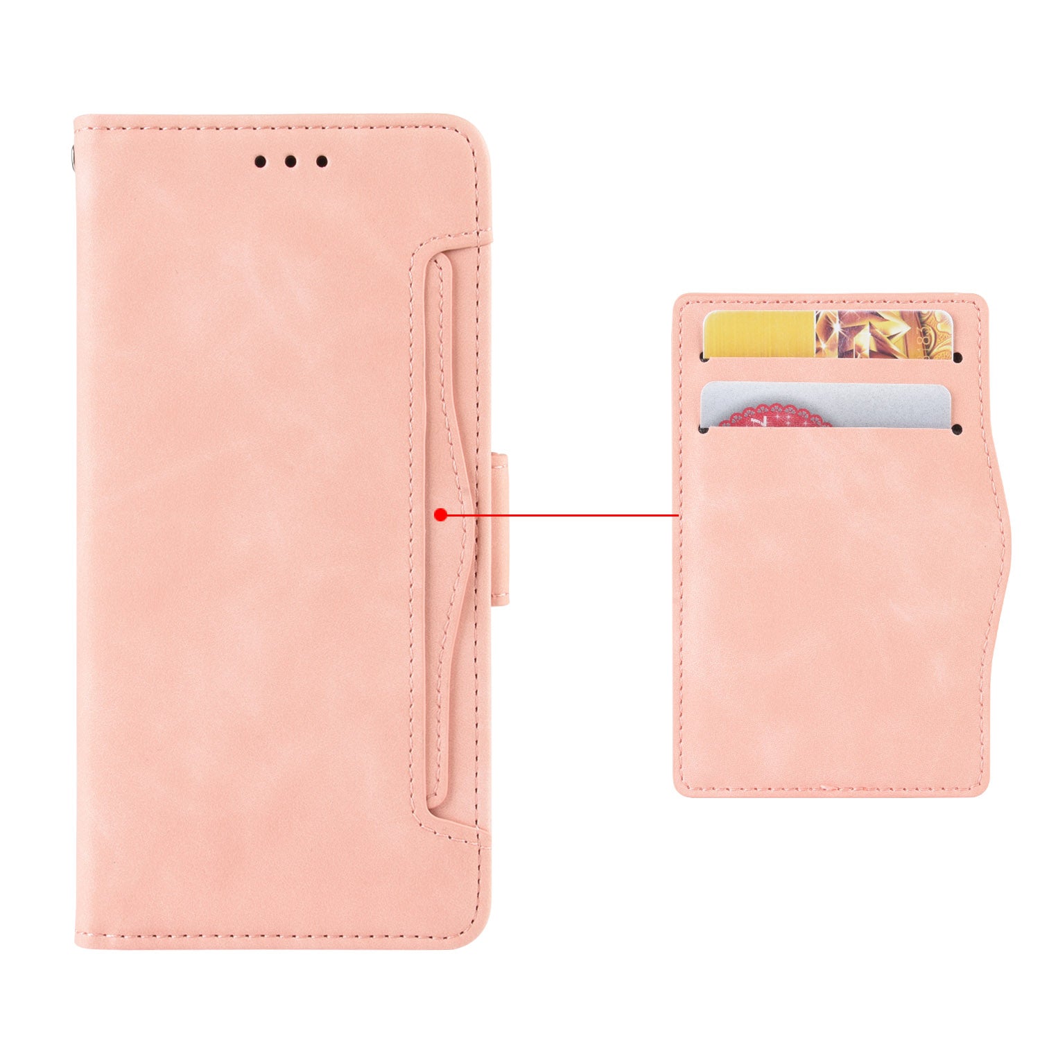 For Huawei Pura 70 Pro / 70 Pro+ / 70 Ultra Leather Case Multiple Card Slots Phone Cover - Pink