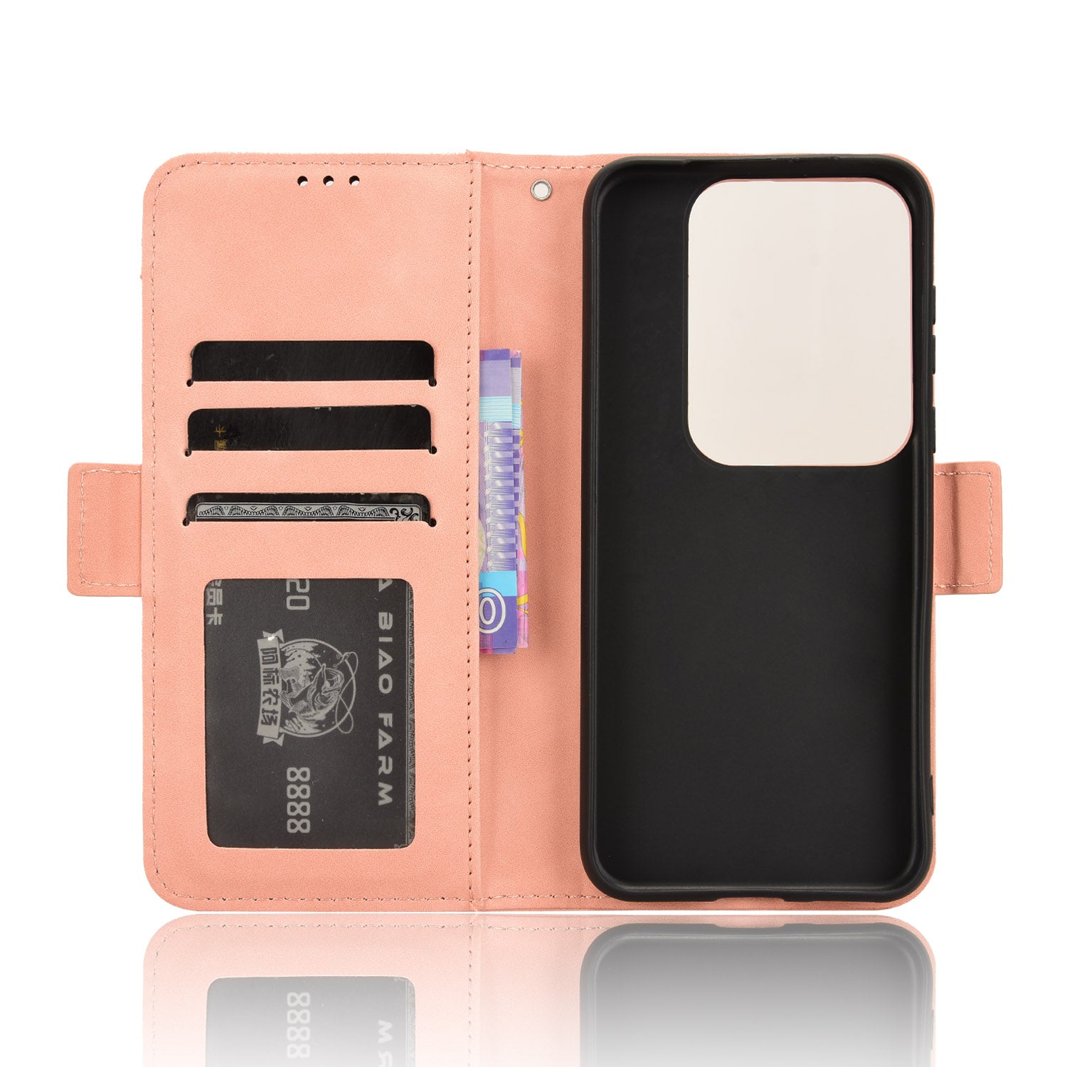 For Huawei Pura 70 Pro / 70 Pro+ / 70 Ultra Leather Case Multiple Card Slots Phone Cover - Pink