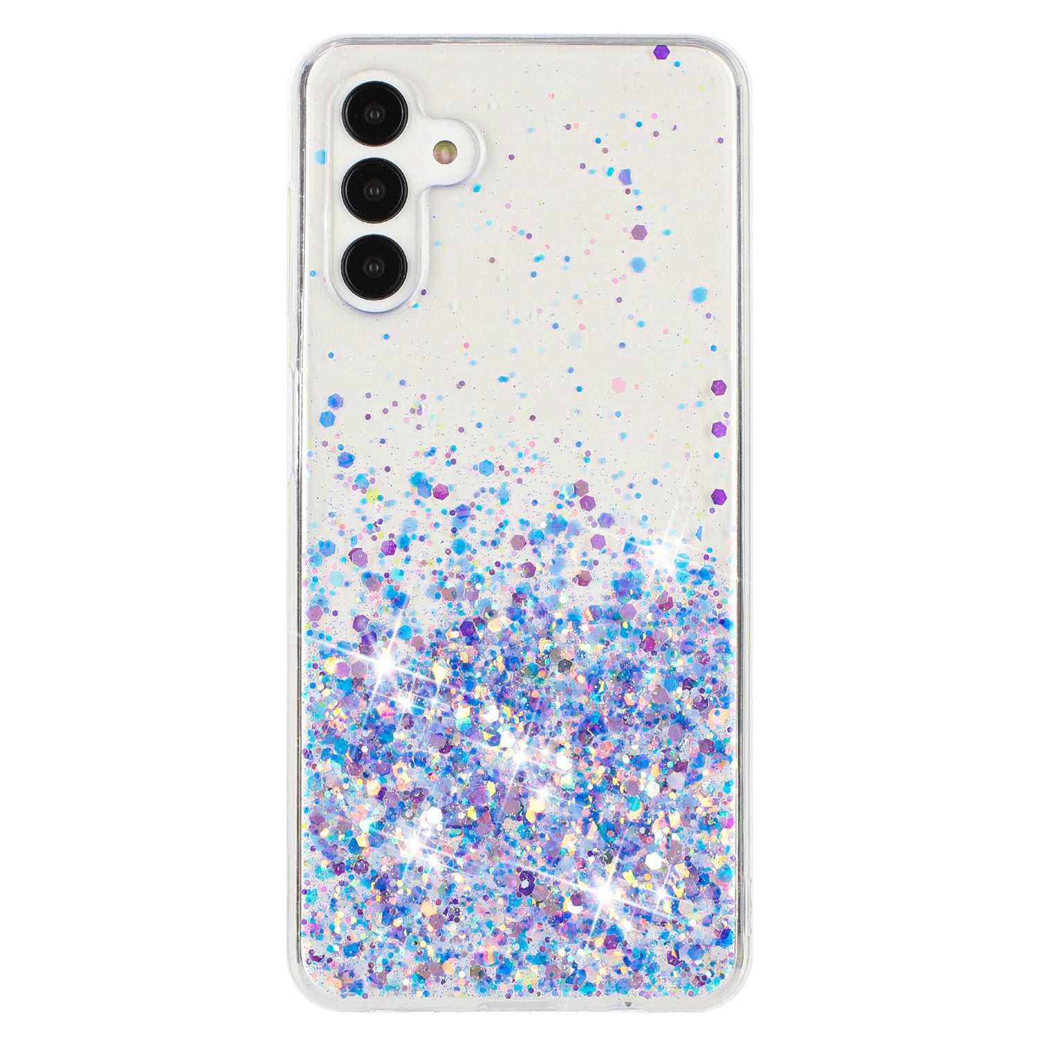 For Samsung Galaxy S24 Case Sparkle Sequins Luminous Epoxy TPU Phone Cover - Purple