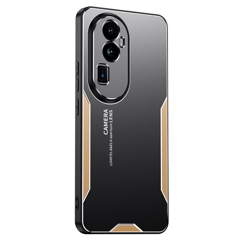 For Oppo Reno10 Pro+ 5G Case Aluminum Alloy Matte Back Phone Cover - Gold