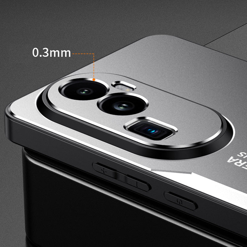 For Oppo Reno10 Pro+ 5G Case Aluminum Alloy Matte Back Phone Cover - Gold