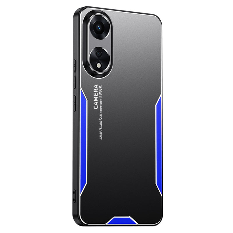 For Oppo A1 Pro 5G Case Aluminum Alloy+PC+TPU Drop Resistant Matte Phone Cover - Blue