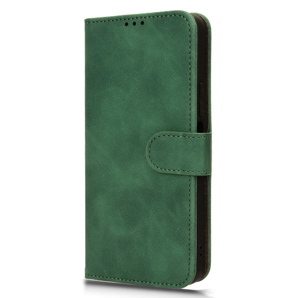 For Honor 90 Lite 5G / X50i 5G Case Skin Touch Feeling Leather Wallet Stand Phone Cover - Green