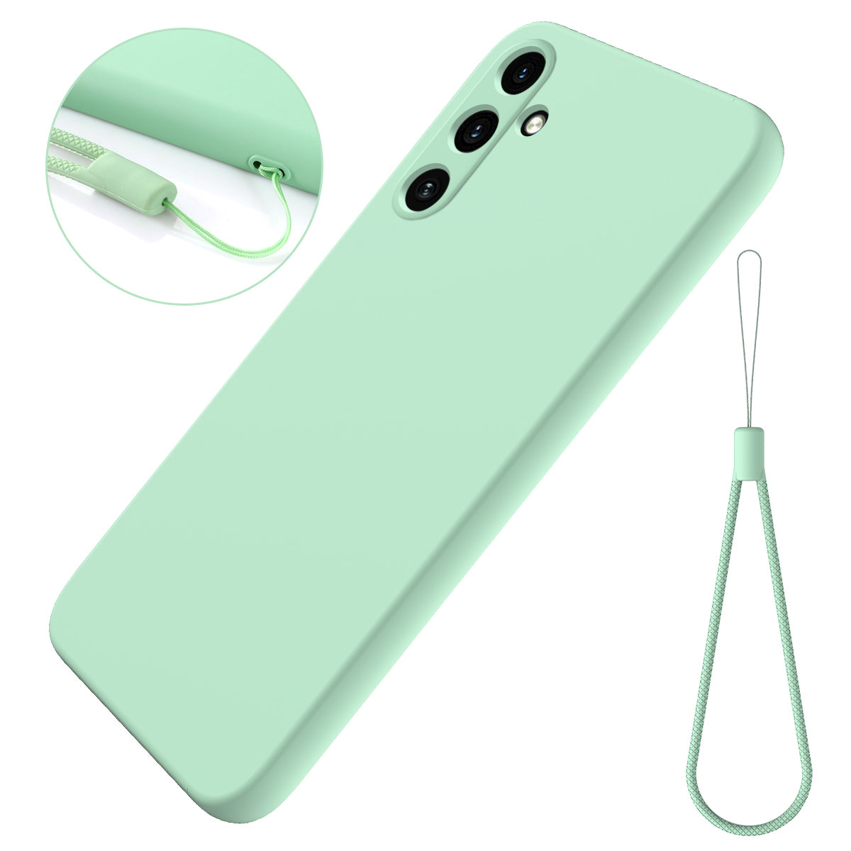 For Samsung Galaxy M55 5G Slim Case Soft Liquid Silicone Phone Cover - Green