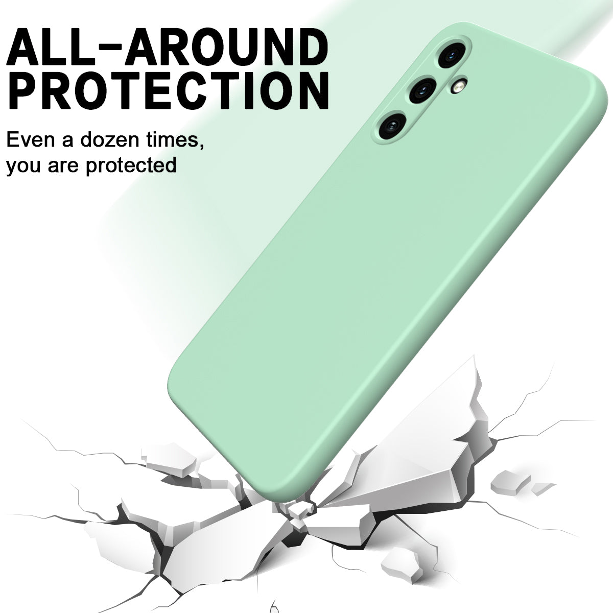 For Samsung Galaxy M55 5G Slim Case Soft Liquid Silicone Phone Cover - Green