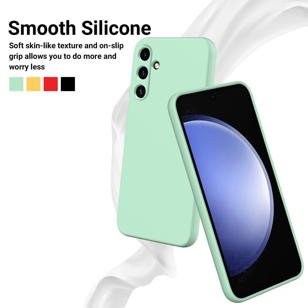 For Samsung Galaxy M55 5G Slim Case Soft Liquid Silicone Phone Cover - Green