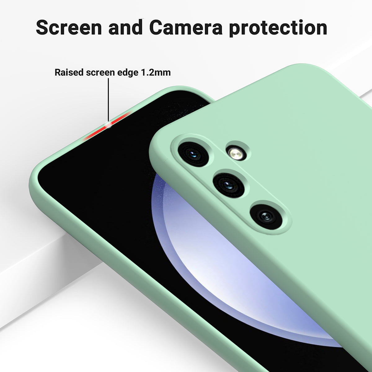 For Samsung Galaxy M55 5G Slim Case Soft Liquid Silicone Phone Cover - Green