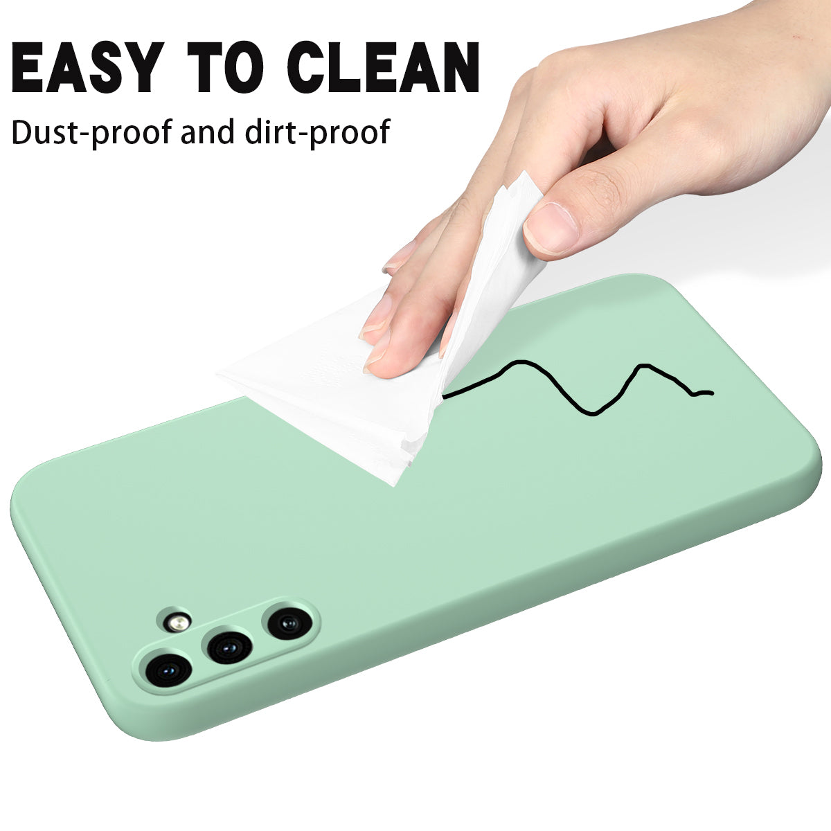 For Samsung Galaxy M55 5G Slim Case Soft Liquid Silicone Phone Cover - Green