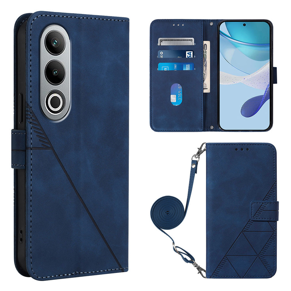 YB Imprinting Series-2 for OnePlus Nord CE4 5G Leather Wallet Case Crossbody Phone Cover - Sapphire