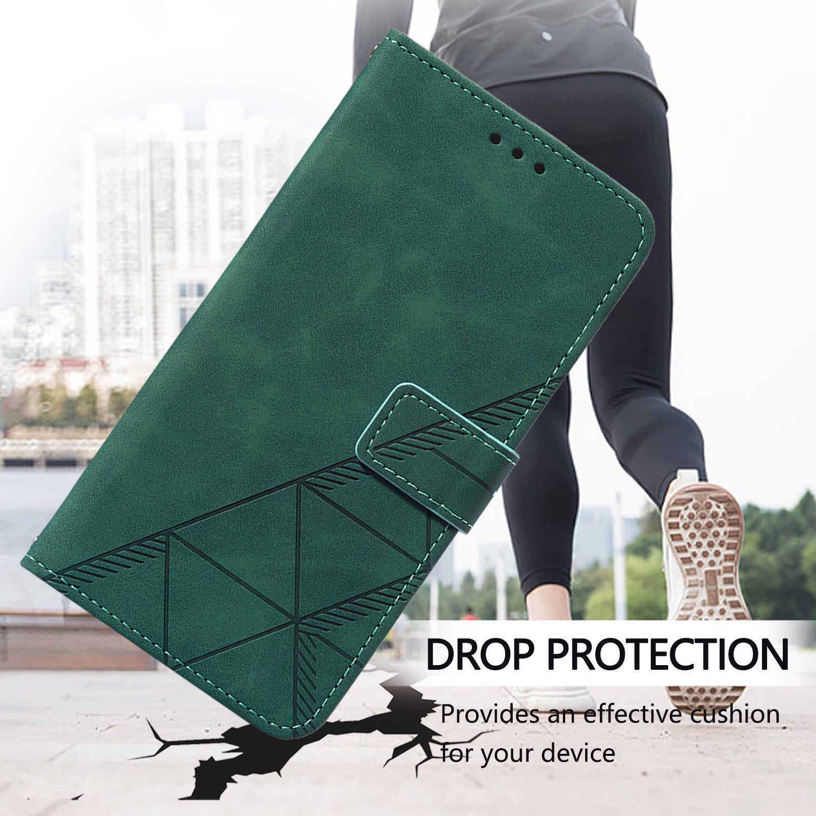 YB Imprinting Series-2 for OnePlus Nord CE4 5G Leather Wallet Case Crossbody Phone Cover - Blackish Green