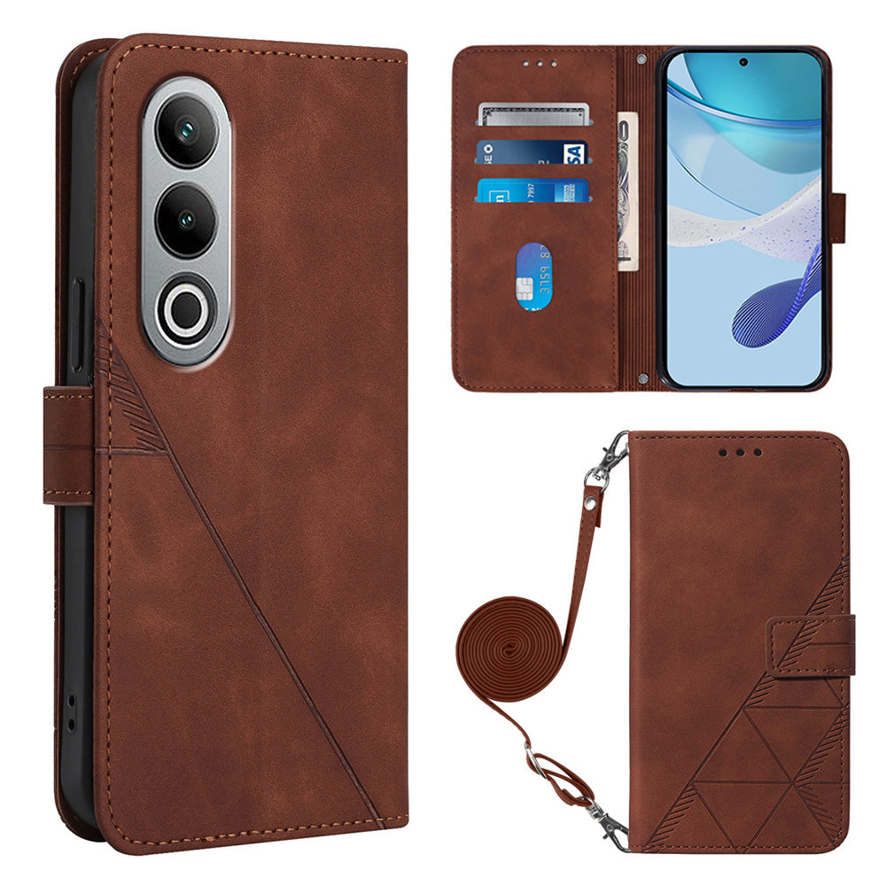 YB Imprinting Series-2 for OnePlus Nord CE4 5G Leather Wallet Case Crossbody Phone Cover - Brown