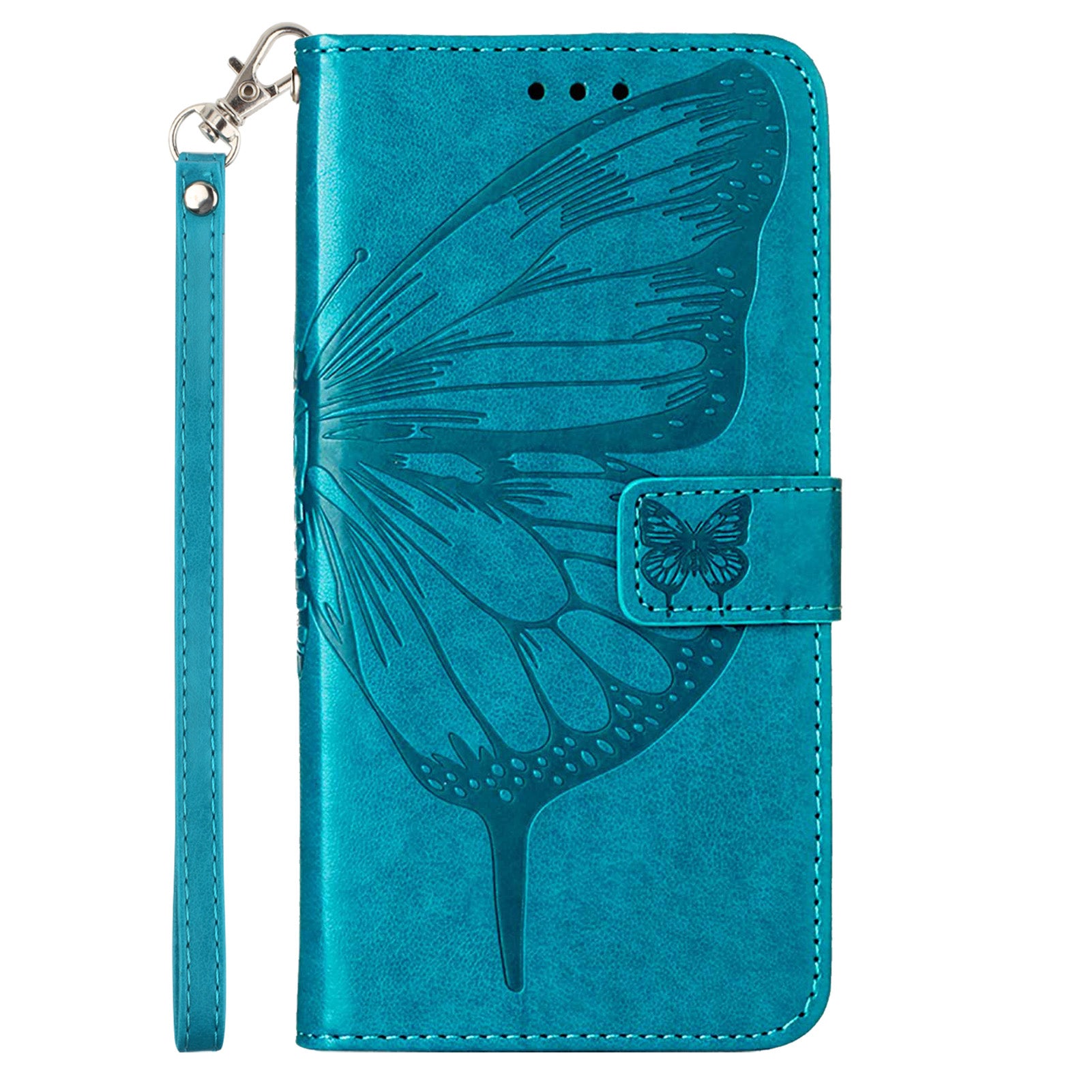 YB Imprinting Series-4 For OnePlus Nord CE4 5G Leather Case Stand Wallet Butterfly Phone Cover - Blue