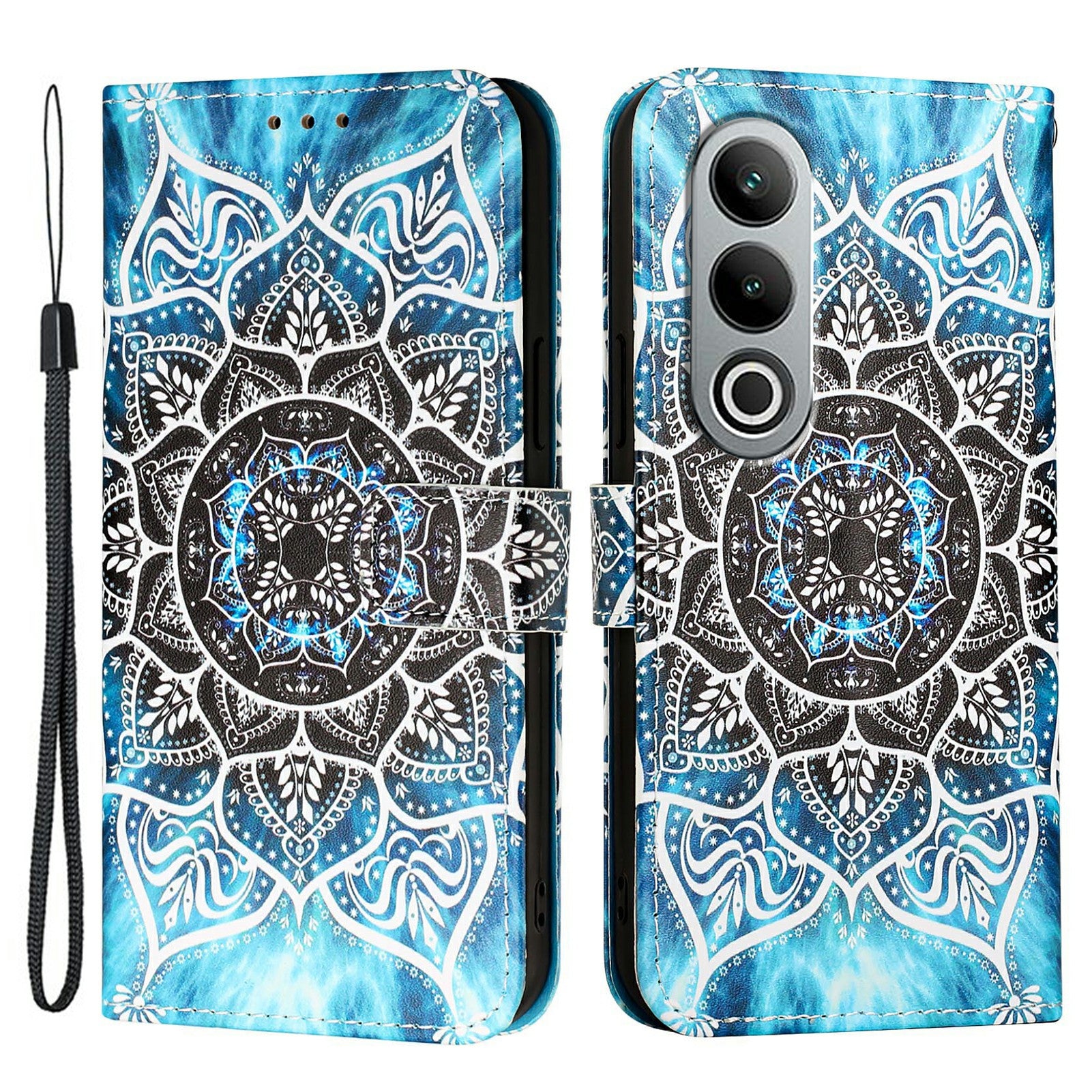 YB Pattern Printing Leather Series-4 for OnePlus Nord CE4 5G Case Anti-scratch Leather Flip Phone Cover - Mandala Flower