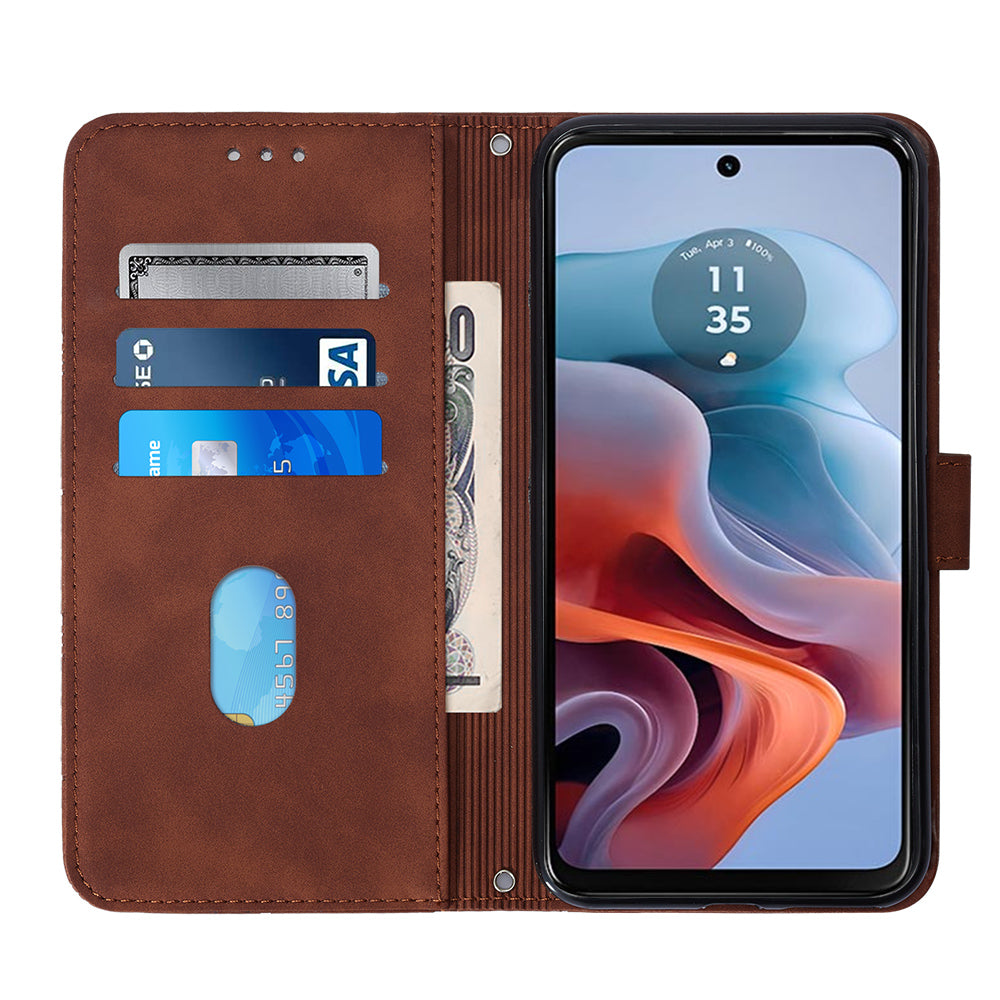 YB Imprinting Series-1 For OnePlus Nord CE4 5G Leather Wallet Case Phone Cover with Strap - Brown