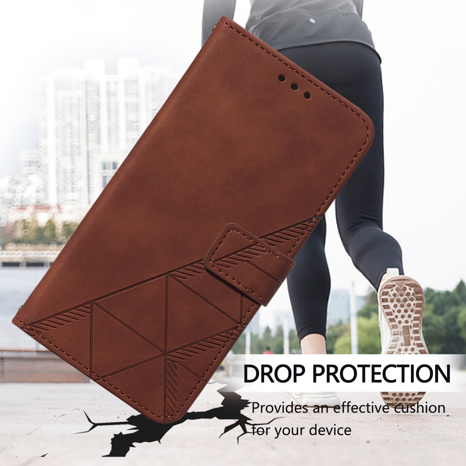 YB Imprinting Series-1 For OnePlus Nord CE4 5G Leather Wallet Case Phone Cover with Strap - Brown