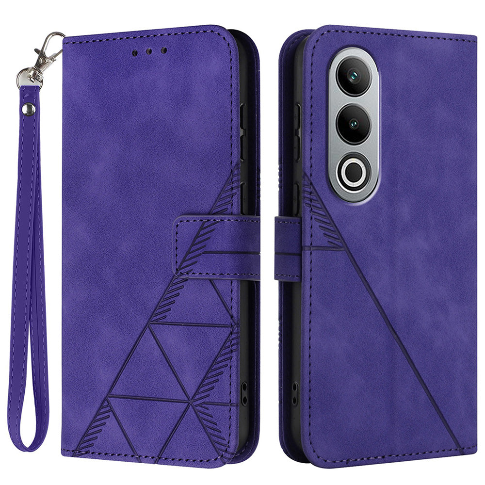 YB Imprinting Series-1 For OnePlus Nord CE4 5G Leather Wallet Case Phone Cover with Strap - Purple