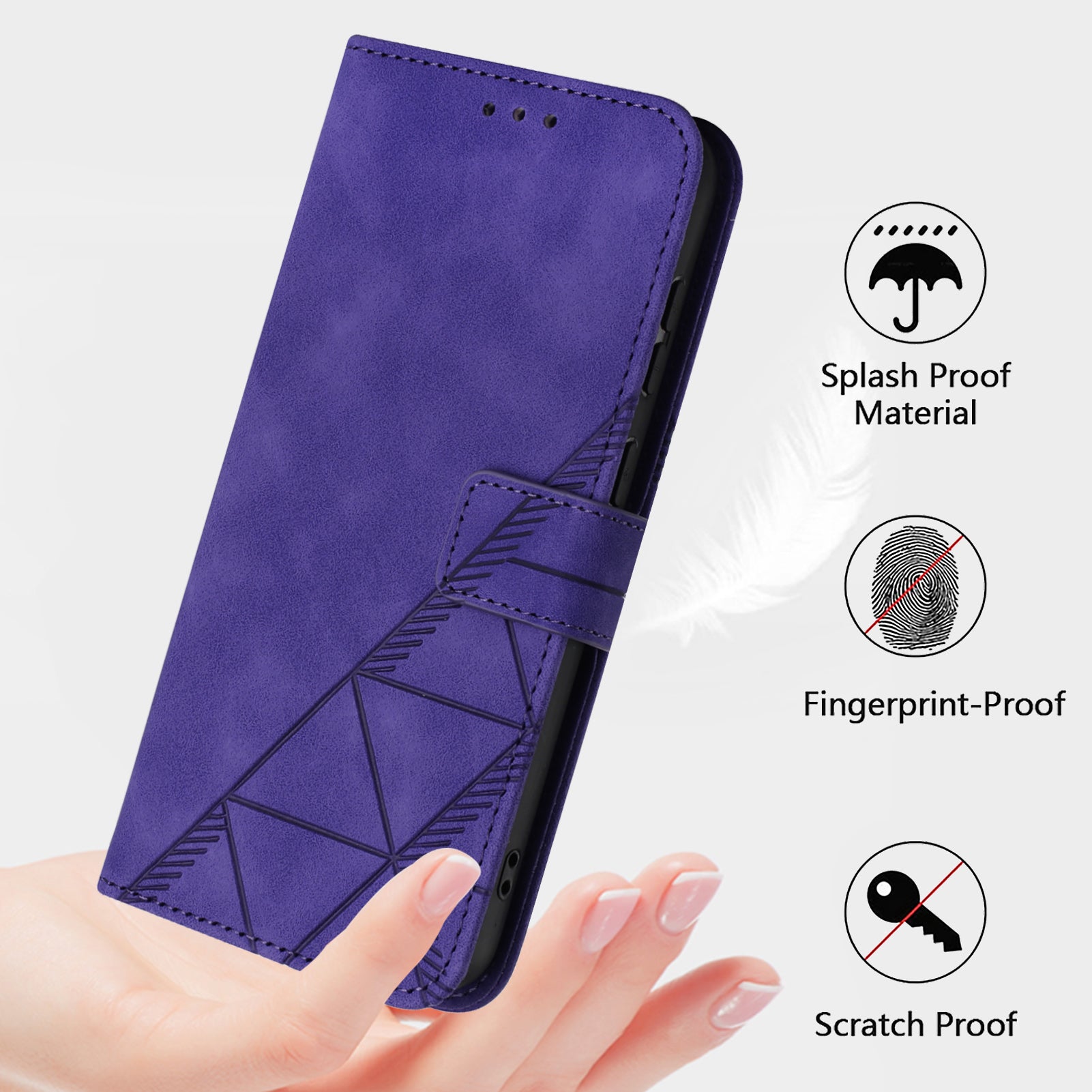 YB Imprinting Series-1 For OnePlus Nord CE4 5G Leather Wallet Case Phone Cover with Strap - Purple