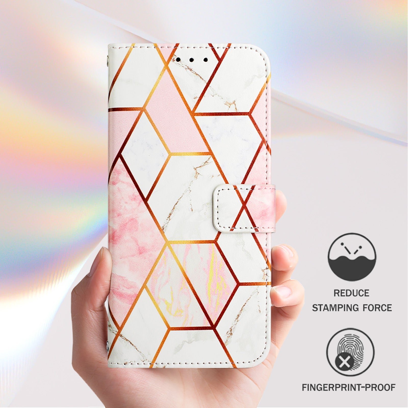 YB Pattern Printing Leather Series-6 For OnePlus Nord CE4 5G Case Stand Flip Phone Cover with Shoulder Strap - Pink / White LS002