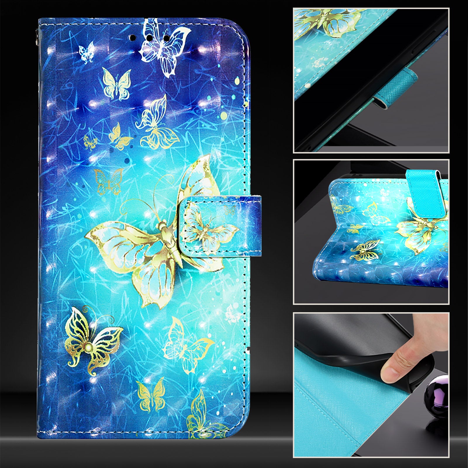 YB Pattern Printing Leather Series-2 For OnePlus Nord CE4 5G Case Protective Leather Phone Shell - Golden Butterflies