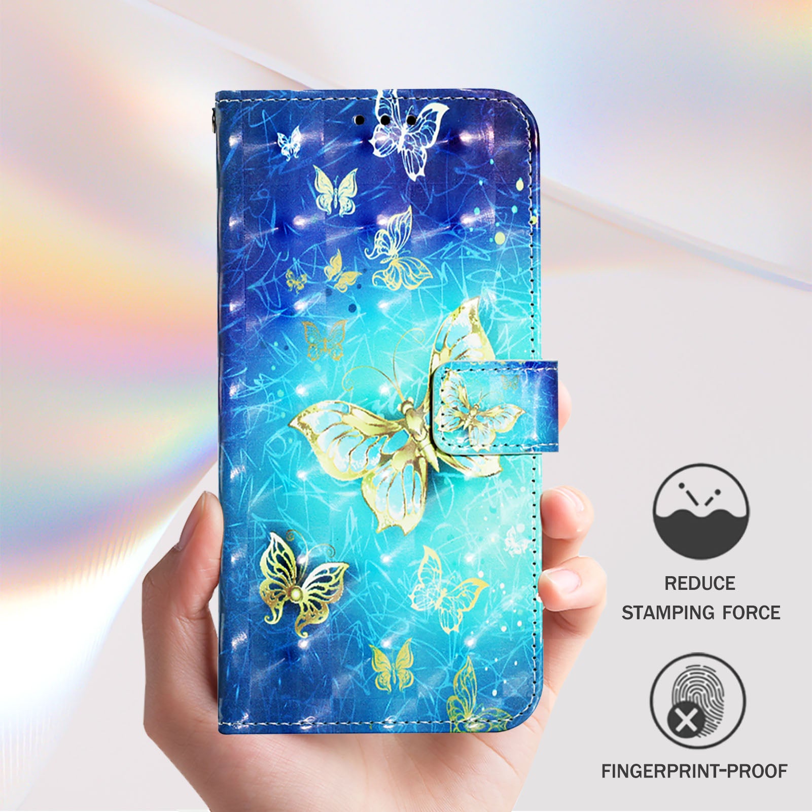 YB Pattern Printing Leather Series-2 For OnePlus Nord CE4 5G Case Protective Leather Phone Shell - Golden Butterflies