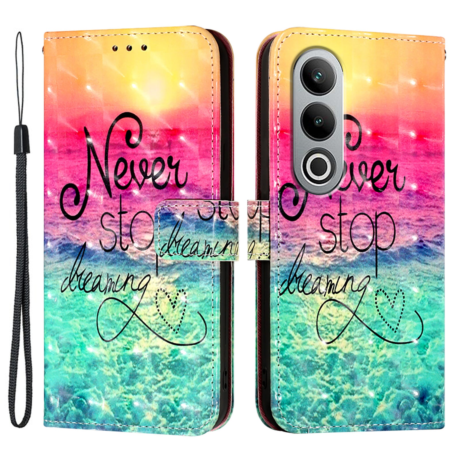 YB Pattern Printing Leather Series-2 For OnePlus Nord CE4 5G Case Protective Leather Phone Shell - Never Stop Dreaming