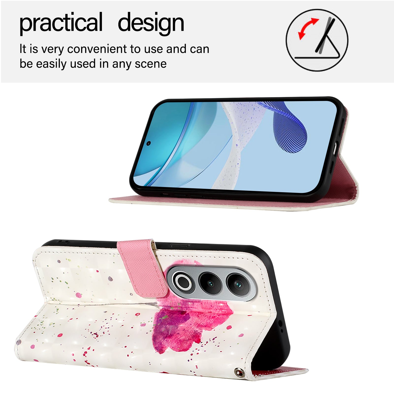 YB Pattern Printing Leather Series-2 For OnePlus Nord CE4 5G Case Protective Leather Phone Shell - Flower