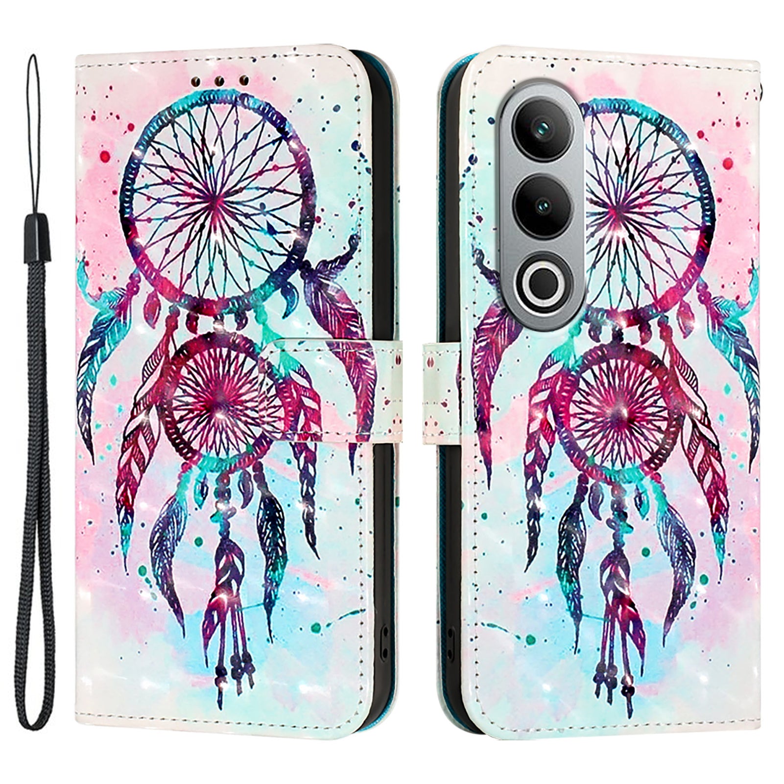YB Pattern Printing Leather Series-2 For OnePlus Nord CE4 5G Case Protective Leather Phone Shell - Colorful Wind Chime