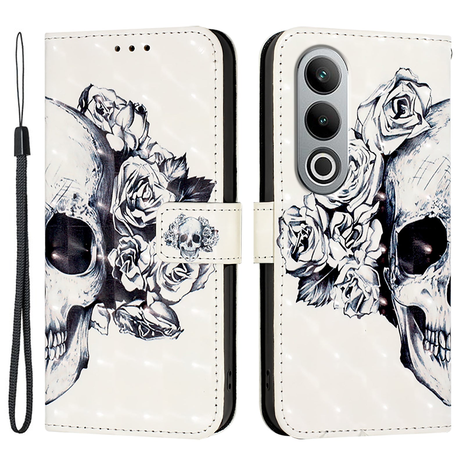 YB Pattern Printing Leather Series-2 For OnePlus Nord CE4 5G Case Protective Leather Phone Shell - Skull