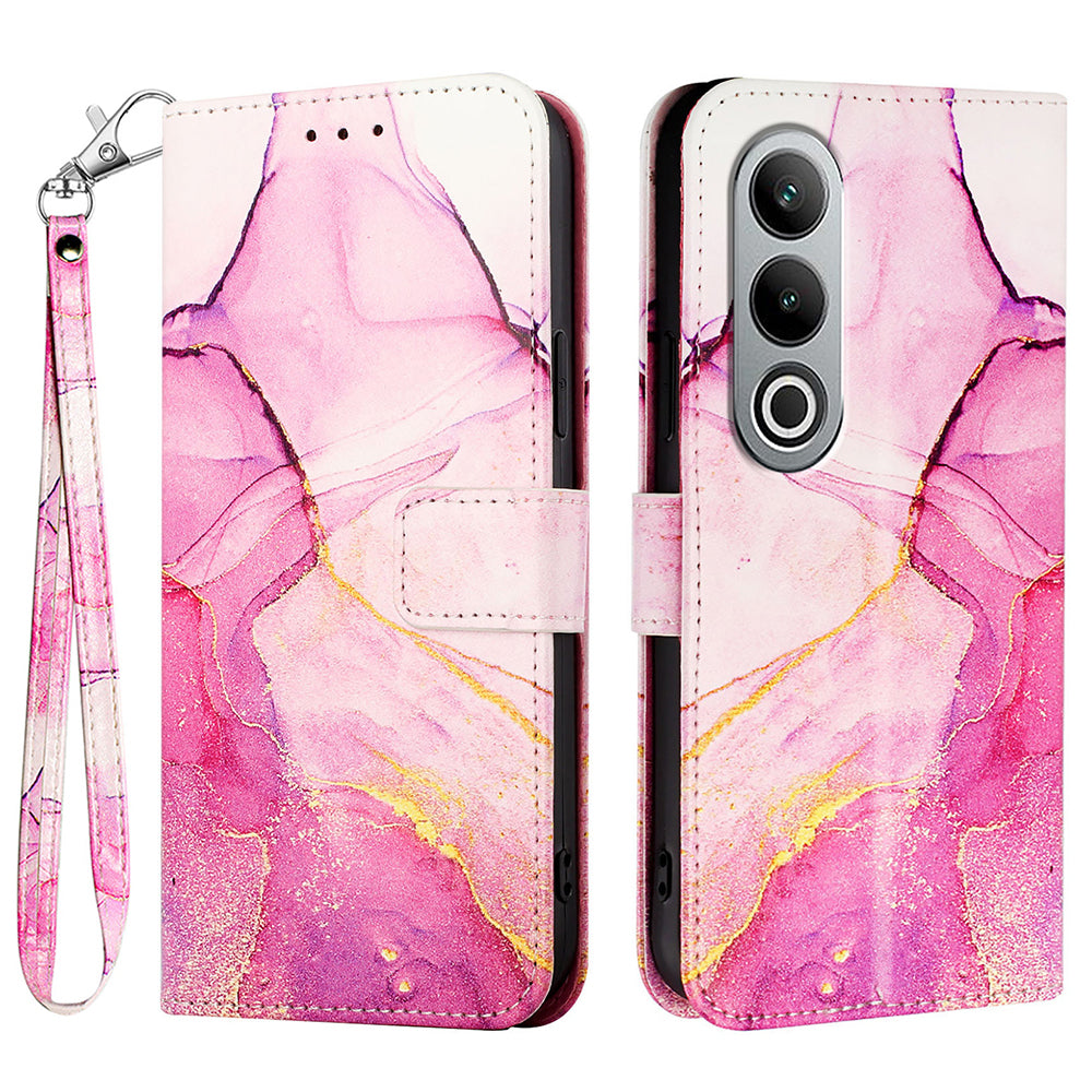 YB Pattern Printing Leather Series-5 For OnePlus Nord CE4 5G Case Wallet Stand Phone Cover - Pink+Purple+Gold LS001