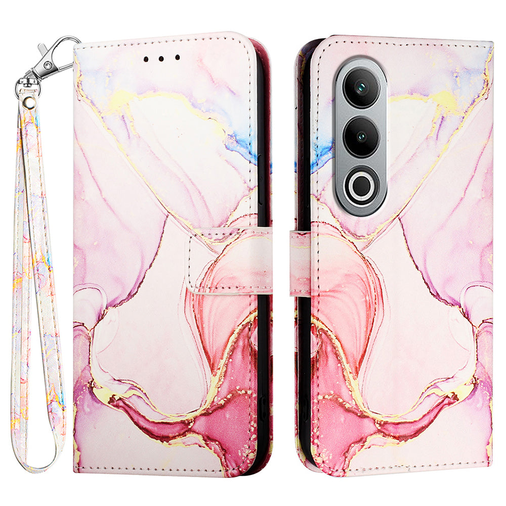 YB Pattern Printing Leather Series-5 For OnePlus Nord CE4 5G Case Wallet Stand Phone Cover - Rose Gold LS005