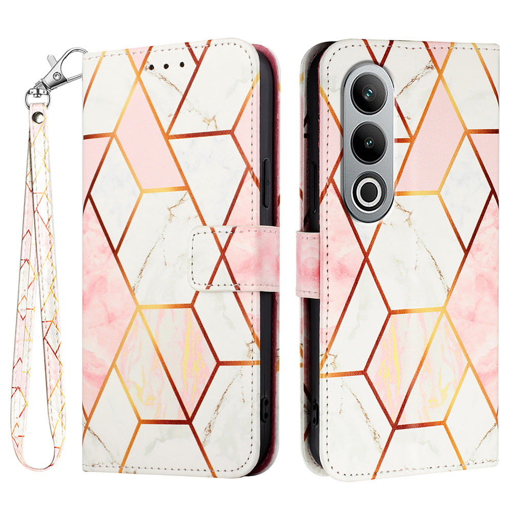 YB Pattern Printing Leather Series-5 For OnePlus Nord CE4 5G Case Wallet Stand Phone Cover - Pink+White LS002