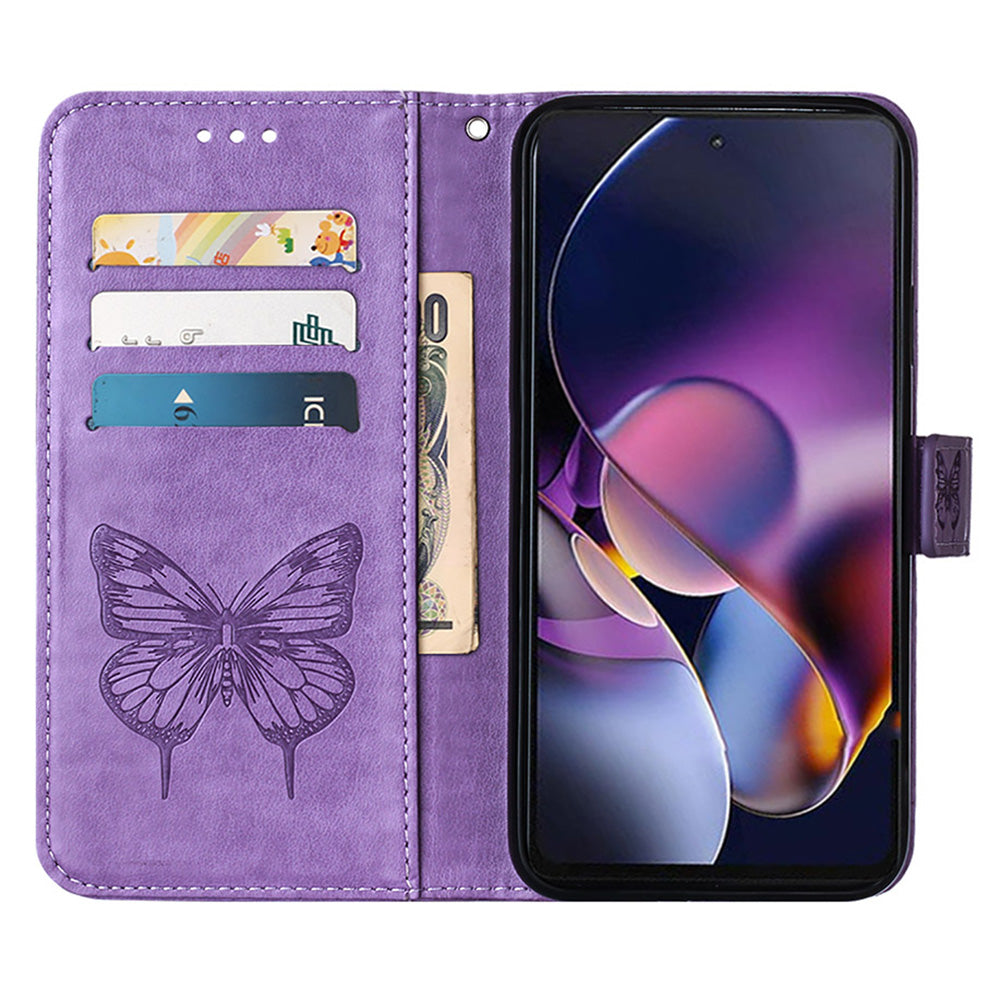 YB Imprinting Series-4 For Nothing Phone (2a) Case with Hand Strap Wallet Leather Phone Cover - Light Purple