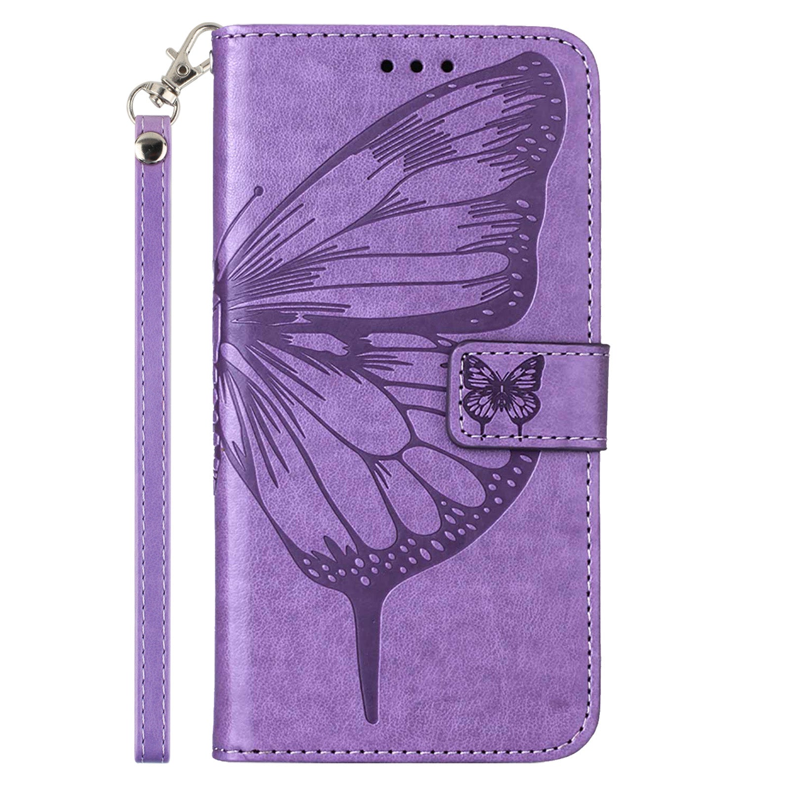 YB Imprinting Series-4 For Nothing Phone (2a) Case with Hand Strap Wallet Leather Phone Cover - Light Purple