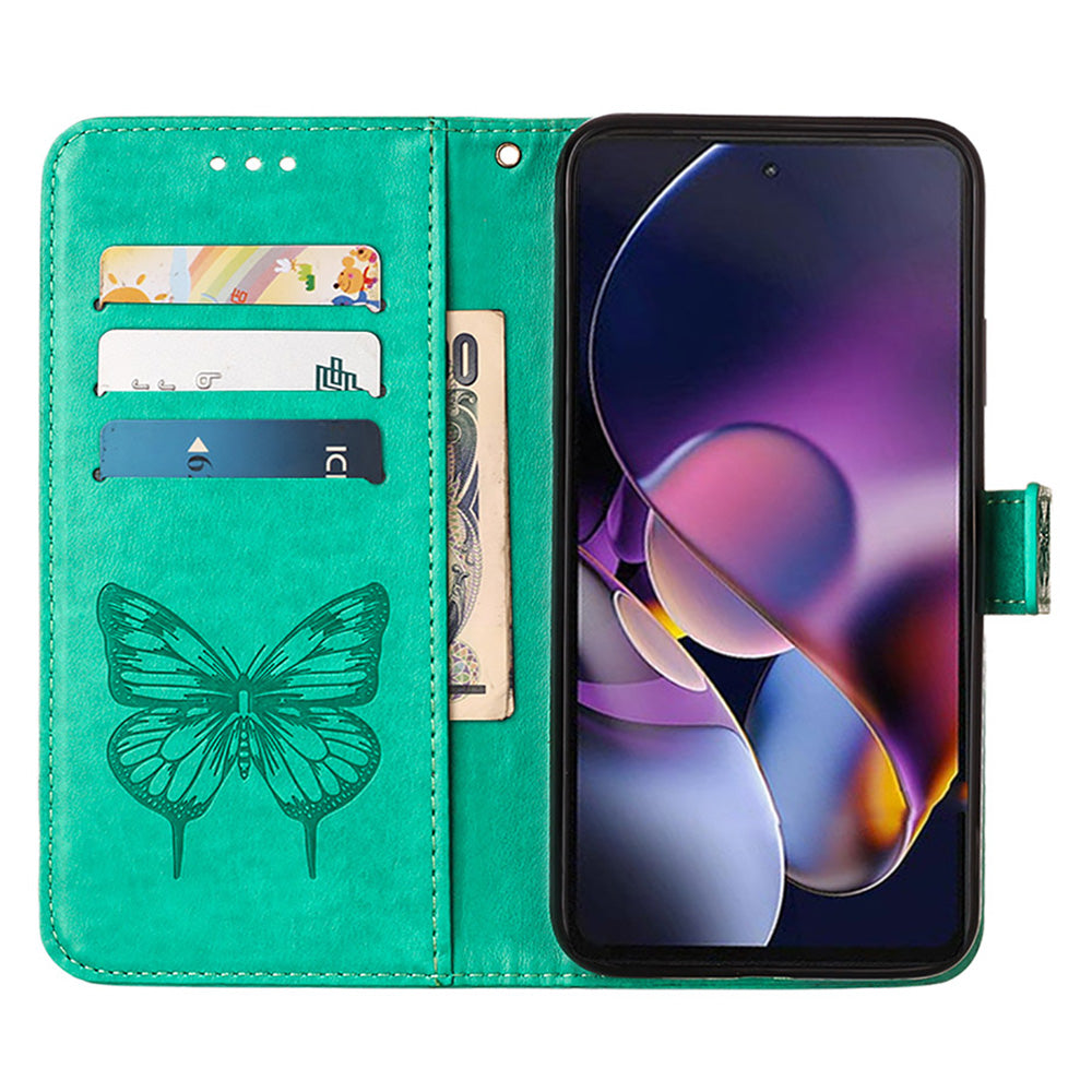 YB Imprinting Series-4 For Nothing Phone (2a) Case with Hand Strap Wallet Leather Phone Cover - Green