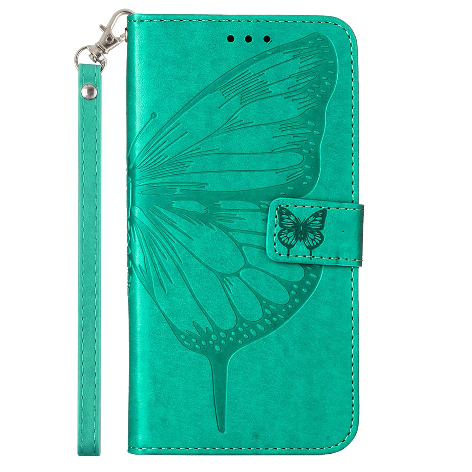 YB Imprinting Series-4 For Nothing Phone (2a) Case with Hand Strap Wallet Leather Phone Cover - Green