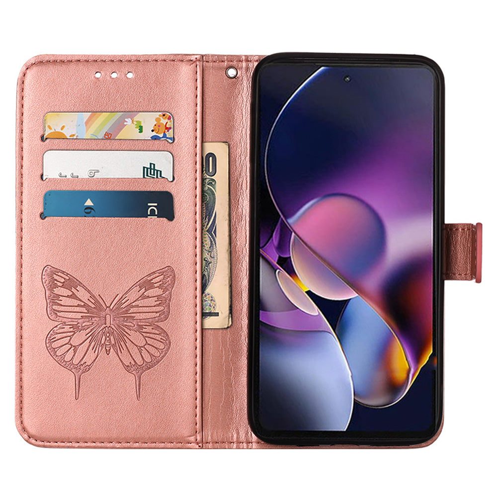 YB Imprinting Series-4 For Nothing Phone (2a) Case with Hand Strap Wallet Leather Phone Cover - Rose Gold