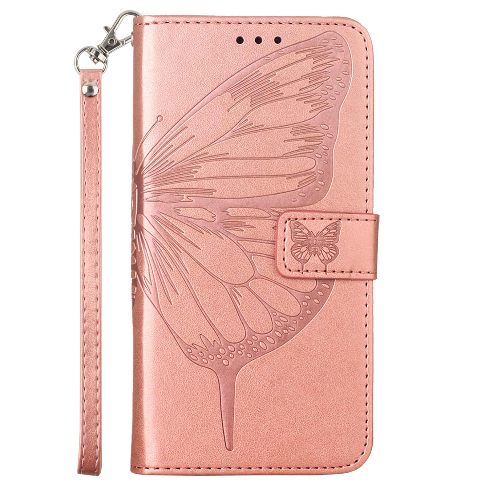 YB Imprinting Series-4 For Nothing Phone (2a) Case with Hand Strap Wallet Leather Phone Cover - Rose Gold