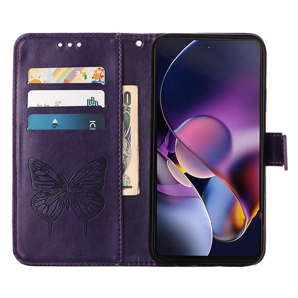 YB Imprinting Series-4 For Nothing Phone (2a) Case with Hand Strap Wallet Leather Phone Cover - Dark Purple