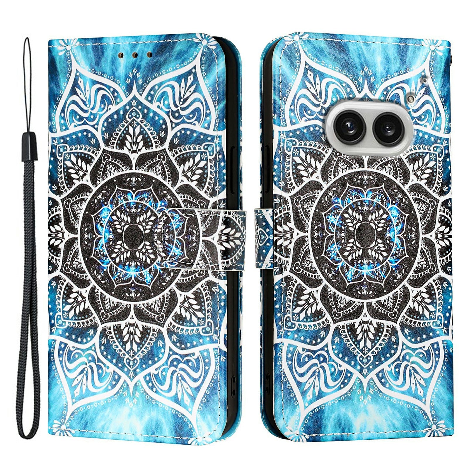 YB Pattern Printing Leather Series-4 for Nothing Phone (2a) Case Stand Leather Flip Phone Cover - Mandala Flower