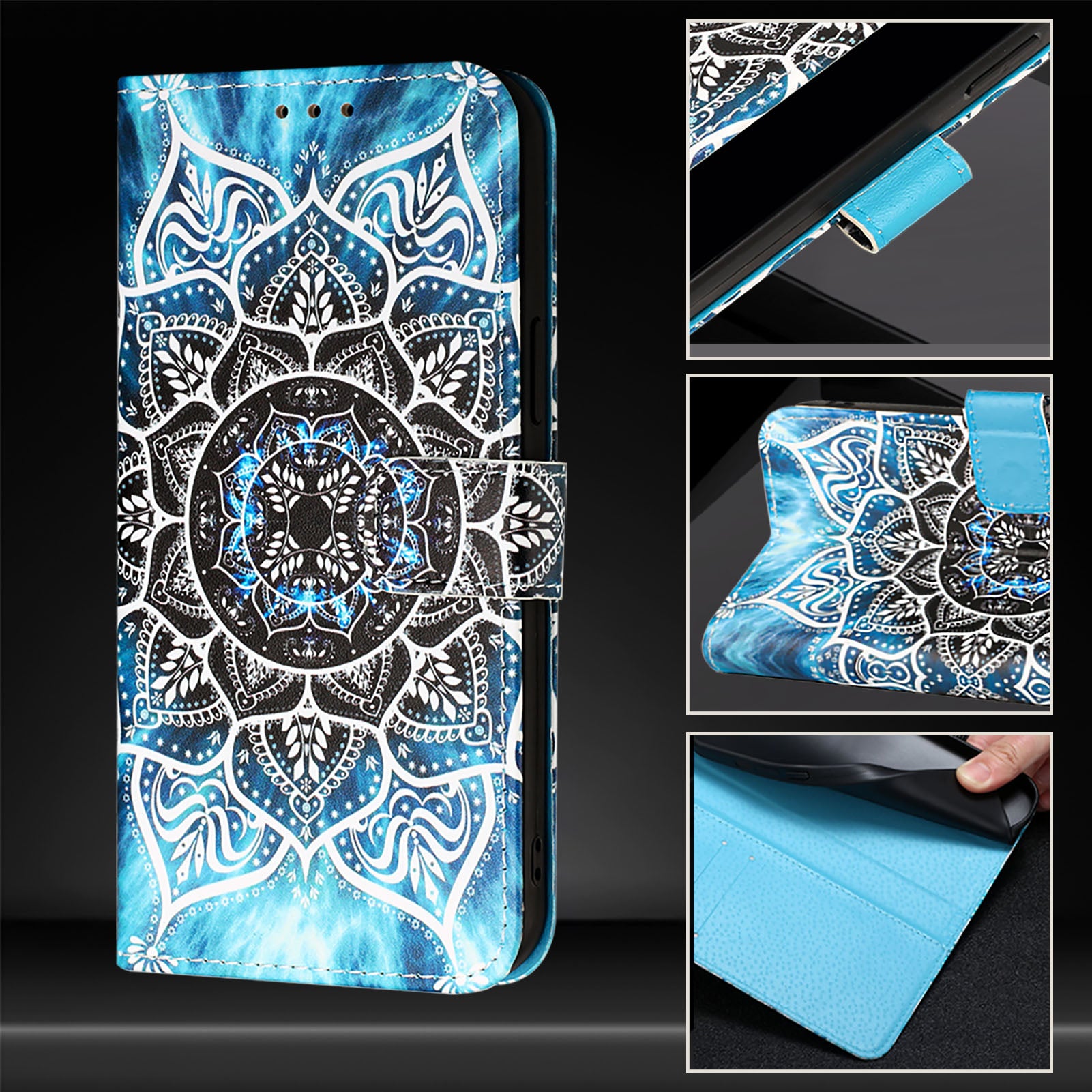 YB Pattern Printing Leather Series-4 for Nothing Phone (2a) Case Stand Leather Flip Phone Cover - Mandala Flower